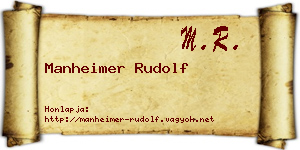 Manheimer Rudolf névjegykártya