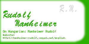 rudolf manheimer business card